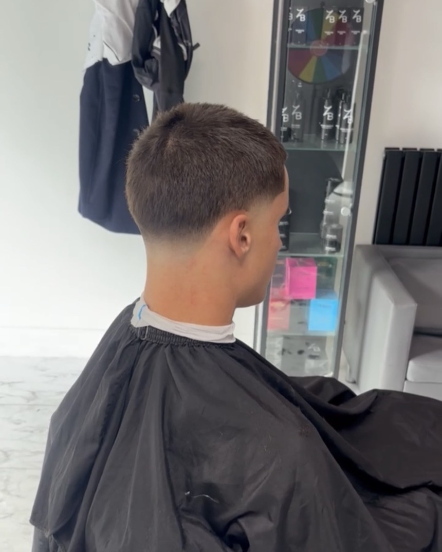 Back view of a tapered fade